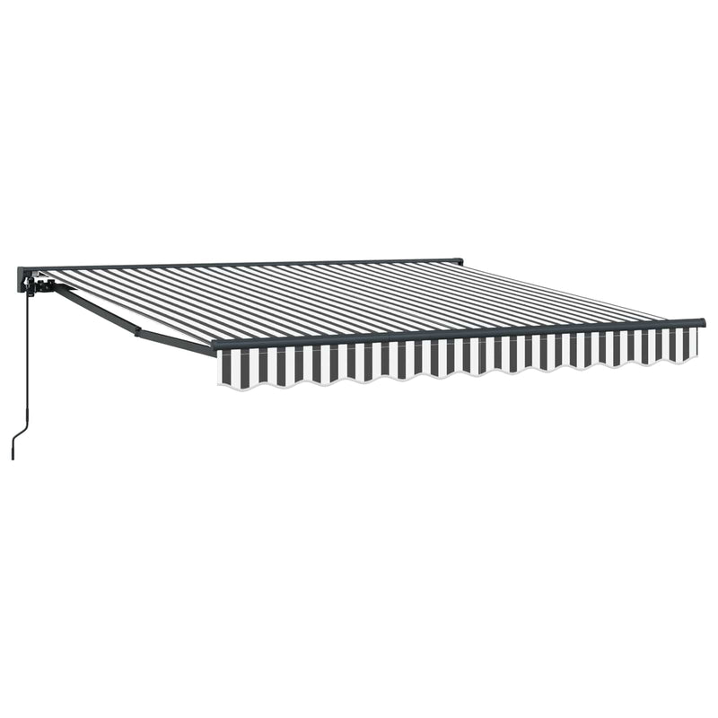 Afbeelding laden in galerijviewer, Vidaxl inklapbaar zonnescherm antraciet en wit 350 x 250 cm
