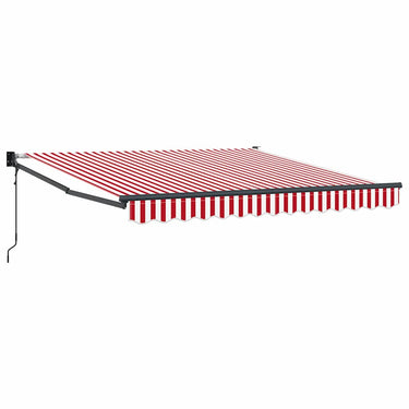 Vidaxl inklapbaar zonnescherm rood en wit 350 x 250 cm