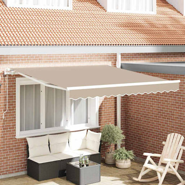 Vidaxl inklapbaar zonnescherm beige 350 x 250 cm stof