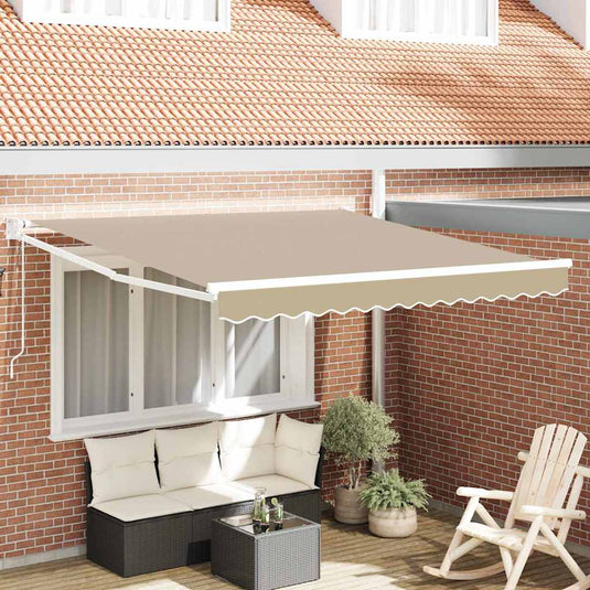 Vidaxl inklapbaar zonnescherm beige 350 x 250 cm
