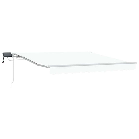 Vidaxl inklapbaar zonnescherm wit 350 x 250 cm stof en staal