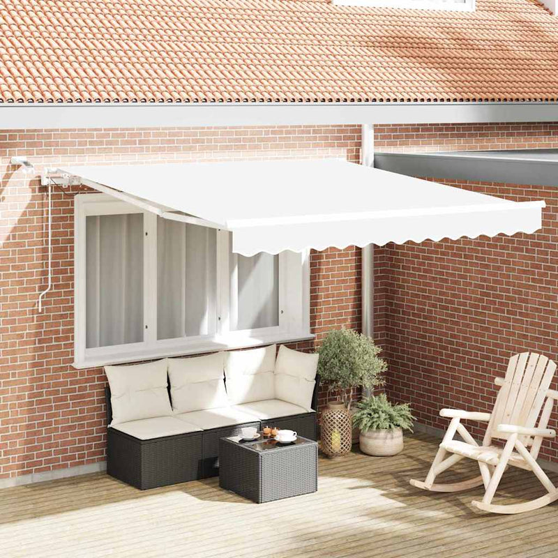 Chargez l'image dans la visionneuse de la galerie, Vidaxl inklapbaar zonnescherm wit 350 x 250 cm polyester en metaal
