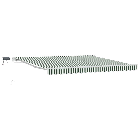 Vidaxl inklapbaar zonnescherm groen en wit 400 × 300 cm stof en staal