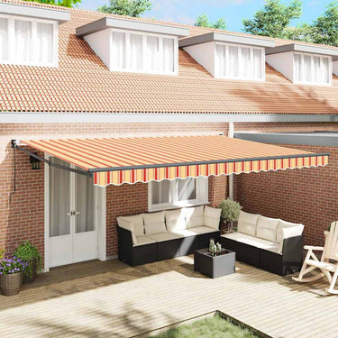 Vidaxl markies geel en oranje 500 x 300 x 165 cm polyester en metaal