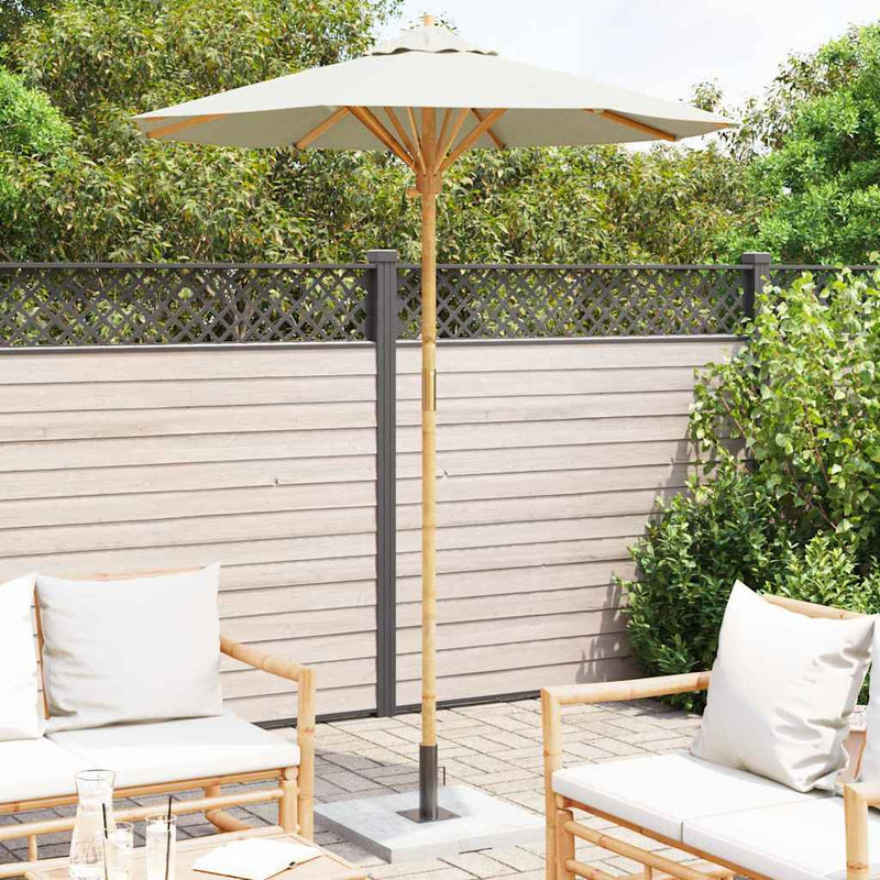 Chargez l'image dans la visionneuse de la galerie, Vidaxl tuinparasol crème wit ø 270 x 260 cm bamboe
