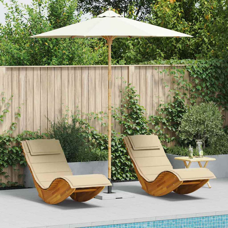 Chargez l'image dans la visionneuse de la galerie, Vidaxl tuinparasol crème wit ø 270 x 260 cm bamboe
