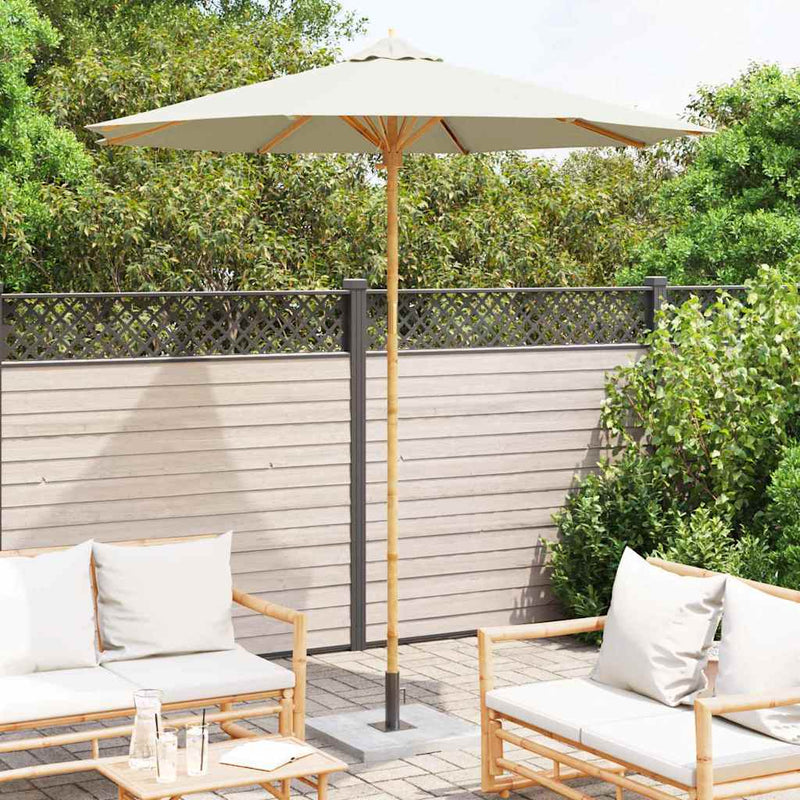 Chargez l'image dans la visionneuse de la galerie, Vidaxl tuinparasol crème wit ø 270 x 260 cm bamboe
