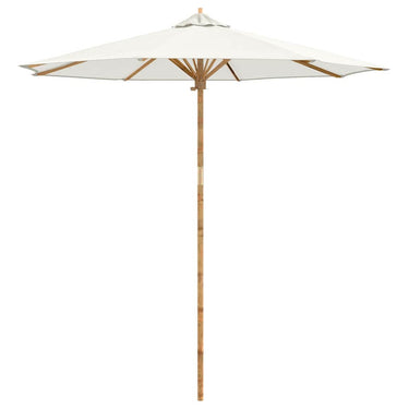 Vidaxl tuinparasol crème wit ø 270 x 260 cm bamboe
