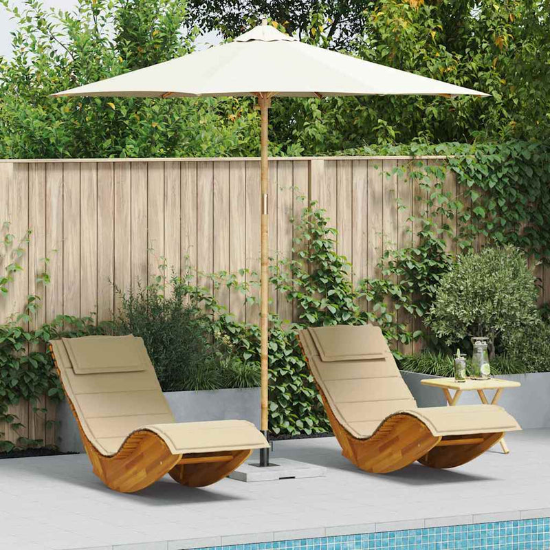 Chargez l'image dans la visionneuse de la galerie, Vidaxl tuinparasol crème wit ø 270 x 260 cm bamboe

