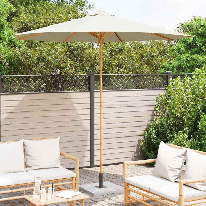 Chargez l'image dans la visionneuse de la galerie, Vidaxl tuinparasol crème wit ø 270 x 260 cm bamboe
