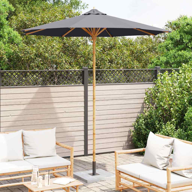 Afbeelding laden in galerijviewer, Vidaxl tuinparasol donkergrijs ø 270 x 260 cm bamboe
