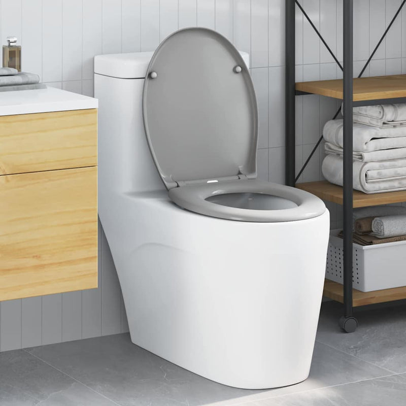Afbeelding laden in galerijviewer, Vidaxl toiletzitting grijs 47 x 37 x 4 cm duroplast
