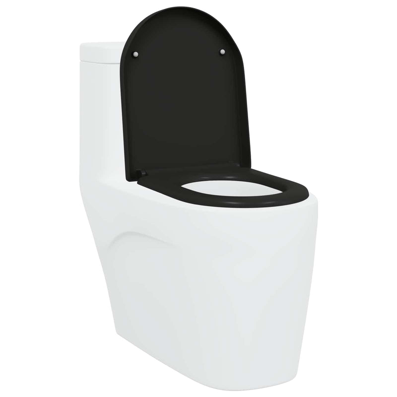 Chargez l'image dans la visionneuse de la galerie, Vidaxl toiletzitting zwart 49 x 36 x 4 cm duroplast
