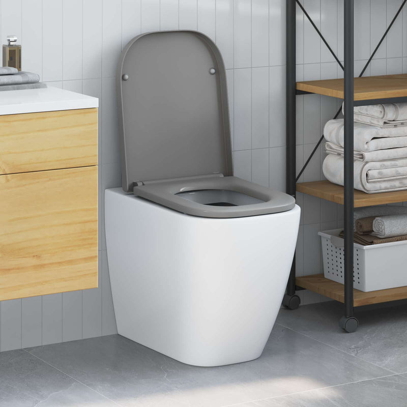 ギャラリービューアに画像をロードする, Vidaxl toiletzitting grijs 47,5 x 35 x 3,6 cm duroplast
