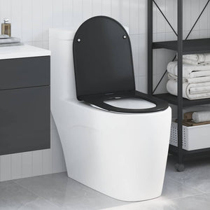 Vidaxl toiletzitting zwart 47 x 36 x 3,4 cm duroplast