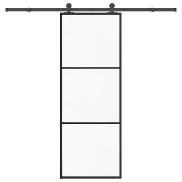Vidaxl schuifdeur met beslag 76x205 cm esg-glas en aluminium