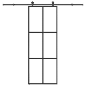 Vidaxl schuifdeur met beslag 76x205 cm esg-glas en aluminium
