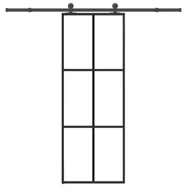 Vidaxl schuifdeur met beslag 76x205 cm esg-glas en aluminium