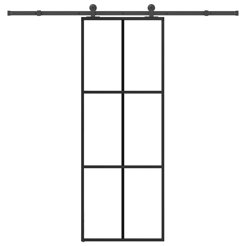 Afbeelding laden in galerijviewer, Vidaxl schuifdeur met beslag 76x205 cm esg-glas en aluminium

