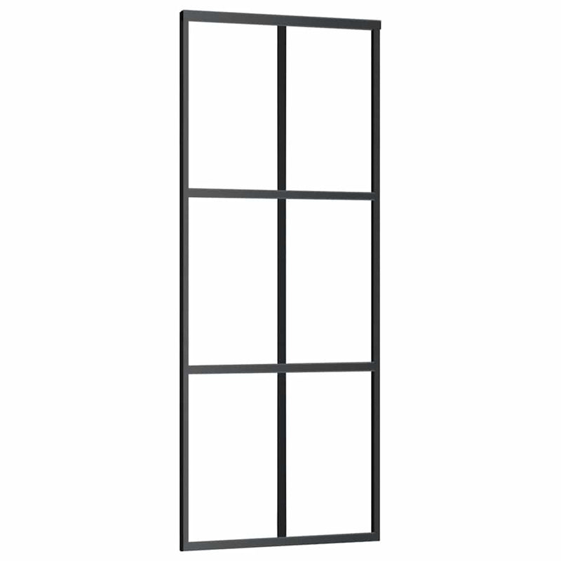 Afbeelding laden in galerijviewer, Vidaxl schuifdeur met beslag 76x205 cm esg-glas en aluminium
