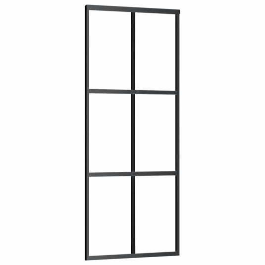 Vidaxl schuifdeur met beslag 76x205 cm esg-glas en aluminium