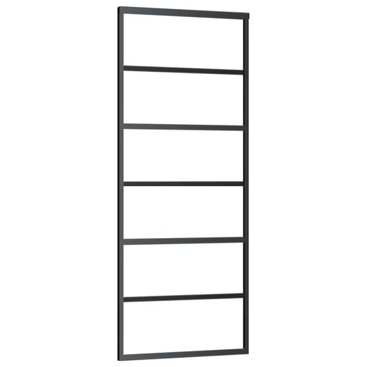 Vidaxl schuifdeur met beslag 76x205 cm esg-glas en aluminium