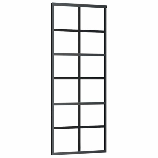 Vidaxl schuifdeur met beslag 76x205 cm esg-glas en aluminium