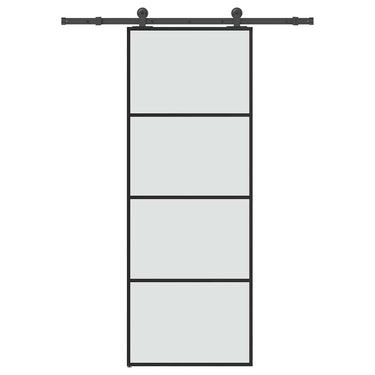 Vidaxl schuifdeur met beslag 76x205 cm esg-glas en aluminium