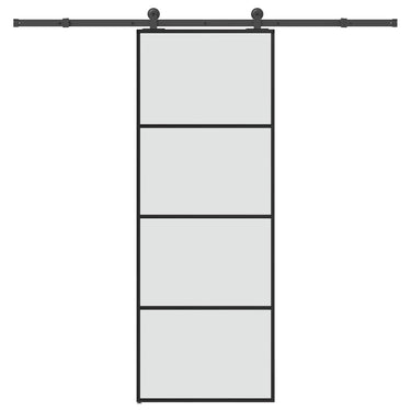 Vidaxl schuifdeur met beslag 76x205 cm esg-glas en aluminium