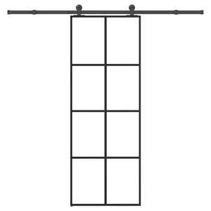 Vidaxl schuifdeur met beslag 76x205 cm esg-glas en aluminium