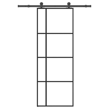 Vidaxl schuifdeur met beslag 76x205 cm esg-glas en aluminium