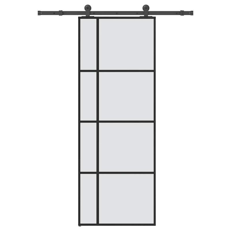 Afbeelding laden in galerijviewer, Vidaxl schuifdeur met beslag 76x205 cm esg-glas en aluminium
