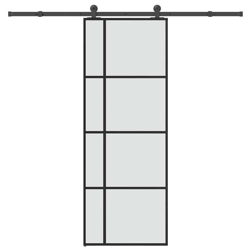 Chargez l'image dans la visionneuse de la galerie, Vidaxl schuifdeur met beslag 76x205 cm esg-glas en aluminium
