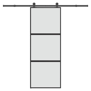 Vidaxl schuifdeur met beslag 76x205 cm gehard glas en aluminium