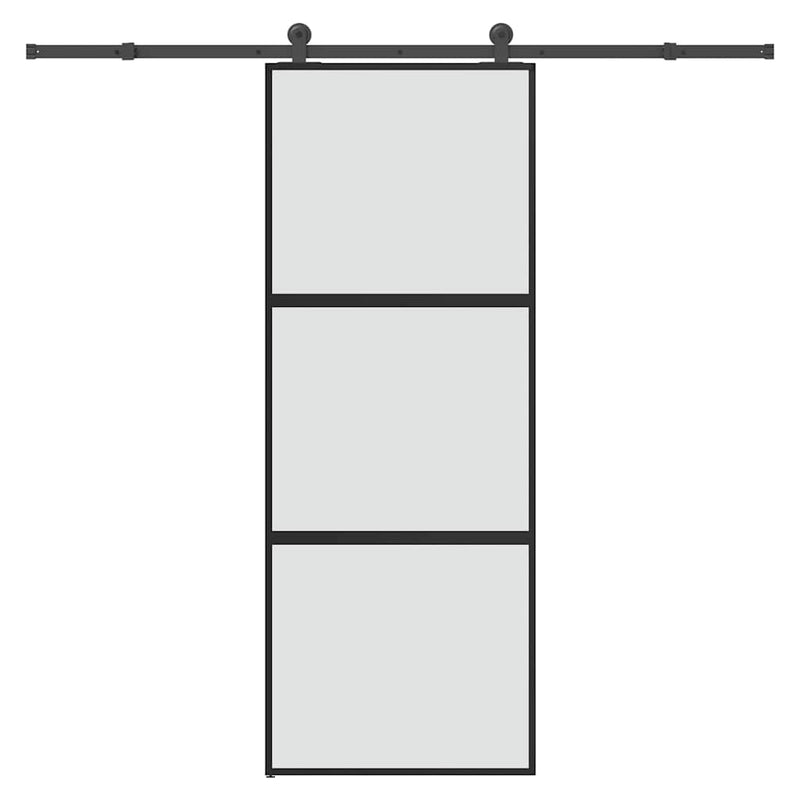 Chargez l'image dans la visionneuse de la galerie, Vidaxl schuifdeur met beslag 76x205 cm gehard glas en aluminium
