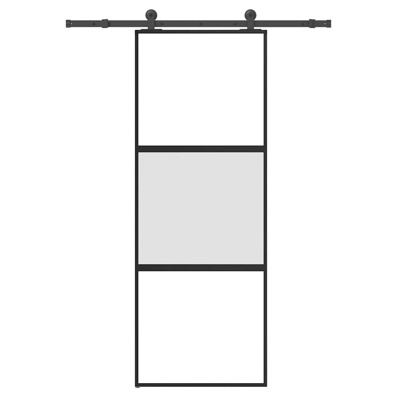 Chargez l'image dans la visionneuse de la galerie, Vidaxl schuifdeur met beslag 76x205 cm gehard glas en aluminium
