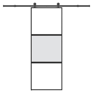 Vidaxl schuifdeur met beslag 76x205 cm gehard glas en aluminium