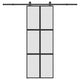 Vidaxl schuifdeur met beslag 76x205 cm gehard glas en aluminium