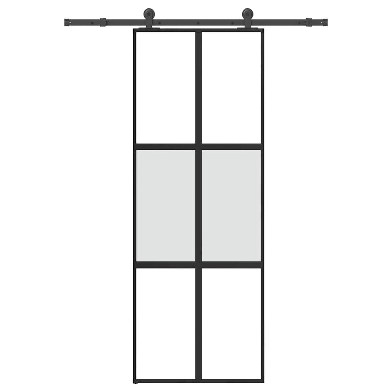 ギャラリービューアに画像をロードする, Vidaxl schuifdeur met beslag 76x205 cm gehard glas en aluminium

