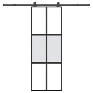Vidaxl schuifdeur met beslag 76x205 cm gehard glas en aluminium