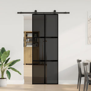Vidaxl schuifdeur met beslag 76x205 cm gehard glas en aluminium