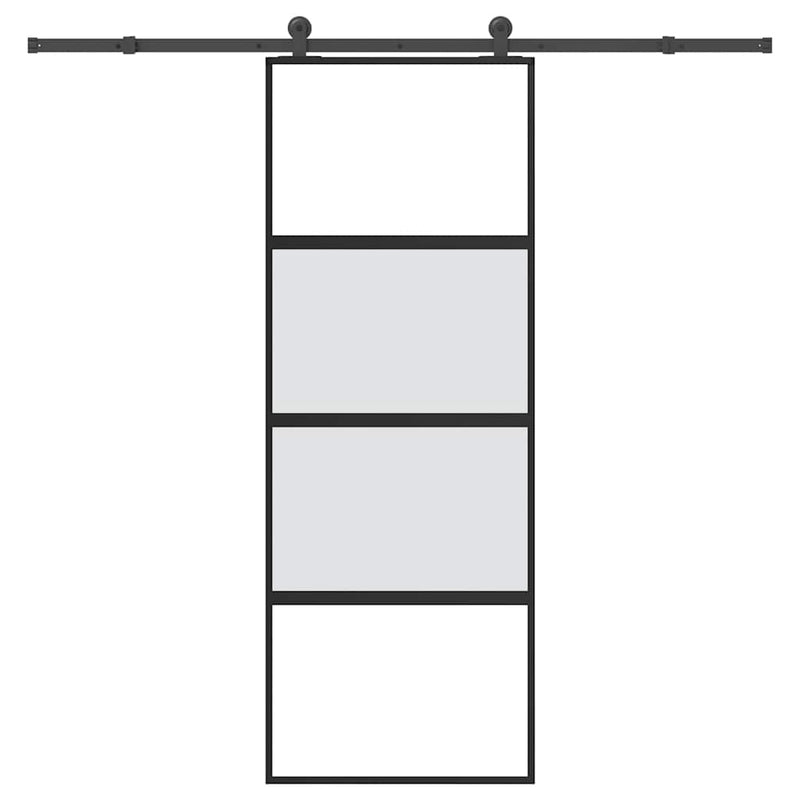 ギャラリービューアに画像をロードする, Vidaxl schuifdeur met beslag 76x205 cm gehard glas en aluminium
