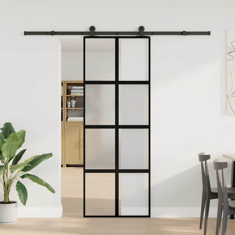 ギャラリービューアに画像をロードする, Vidaxl schuifdeur met beslag 76x205 cm gehard glas en aluminium
