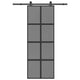 Vidaxl schuifdeur met beslag 76x205 cm gehard glas en aluminium