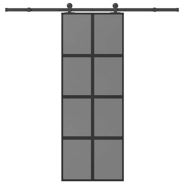 Vidaxl schuifdeur met beslag 76x205 cm gehard glas en aluminium