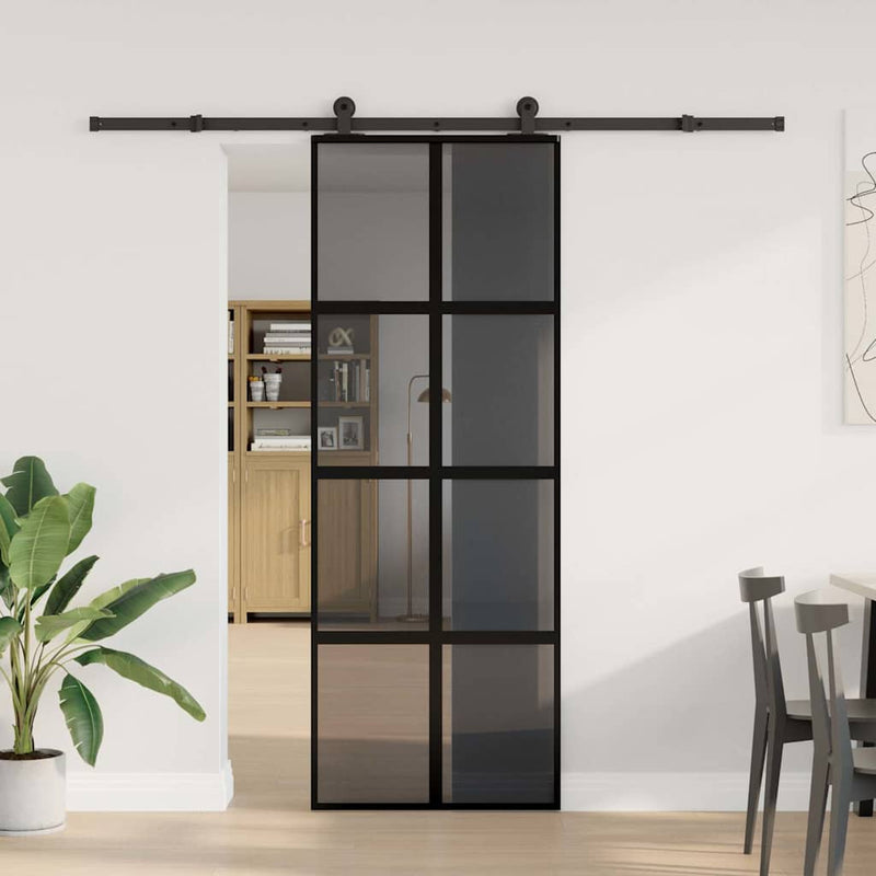 ギャラリービューアに画像をロードする, Vidaxl schuifdeur met beslag 76x205 cm gehard glas en aluminium
