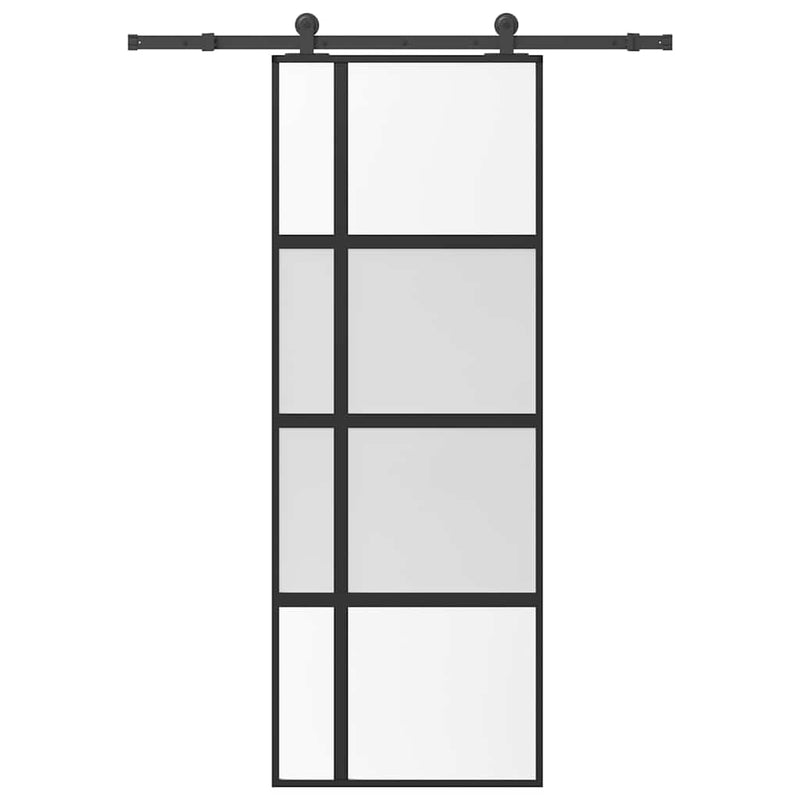 ギャラリービューアに画像をロードする, Vidaxl schuifdeur met beslag 76x205 cm gehard glas en aluminium
