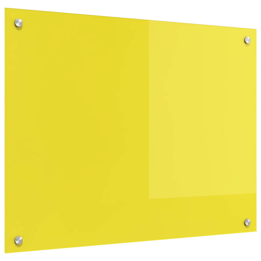 Vidaxl keuken spatscherm geel 80 x 60 cm gehard glas