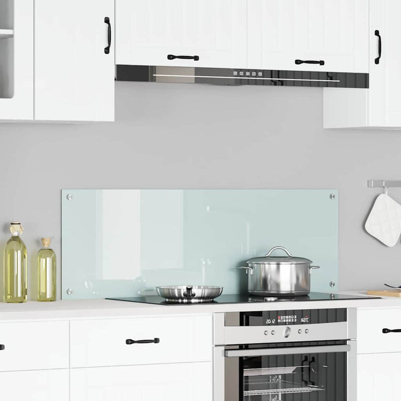 Afbeelding laden in galerijviewer, Vidaxl keuken spatscherm wit 120 x 40 cm gehard glas
