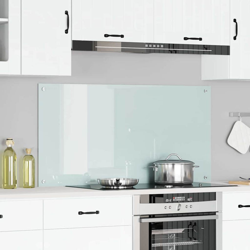 Afbeelding laden in galerijviewer, Vidaxl keuken spatscherm wit 120 x 60 cm gehard glas
